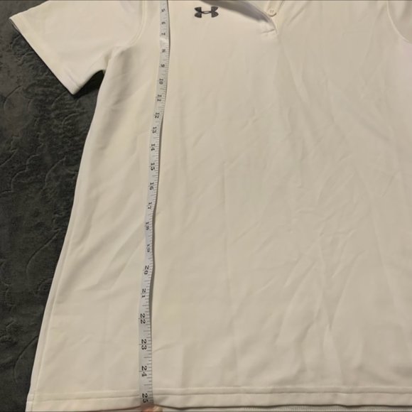 HEAT GEAR | Unisex | White Collared Polo Shirt | M | Moisture Wicking - Picture 7 of 10